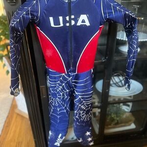 Padded Spyder Kids Jacket with Red Logo and Black Spider Emblem